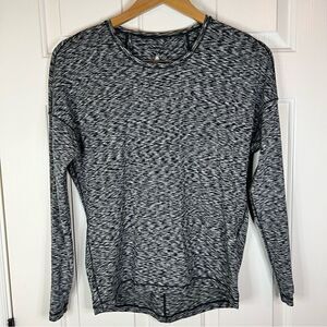 Lululemon Get Set Long Sleeve Open Back Space Dye‎ Black White Size 8